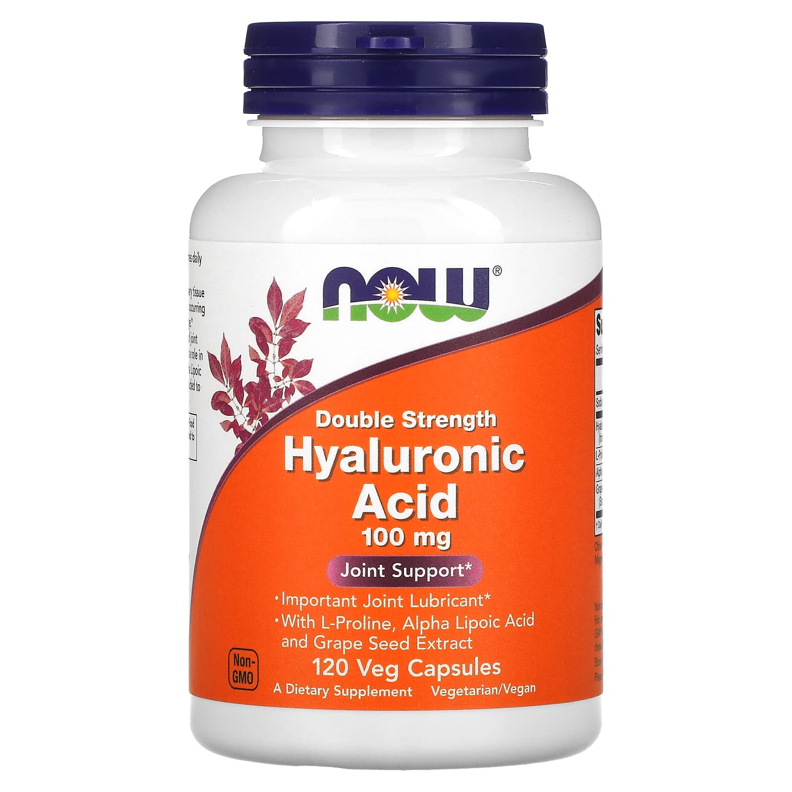 NOW Foods, Hyaluronic Acid, Double Strength, 100mg, 120 Veggie Capsules
NOW Foods, Hyaluronic Acid, Double Strength, 100mg, 120 Veggie Capsules