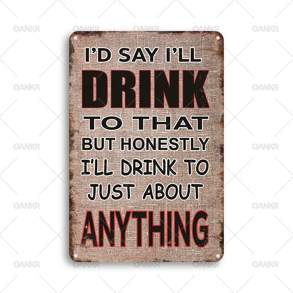Vintage Pub Bar Club Decor Poster Metal Tin Sign Id Say Ill Drink Chic Gift Metal Signs for Restaurant Home Wall Decor Plaque 20x30cm
Vintage Pub Bar Club Decor Poster Metal Tin Sign Id Say Ill Drink Chic Gift Metal Signs for Restaurant Home Wall Decor Plaque 20x30cm