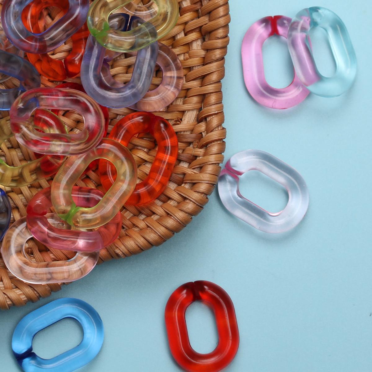 Креативные акриловые ювелирные аксессуары «сделай сам», многоцветная прозрачная цепочка 15*19 мм, 50 шт., модная цепочка для изготовления браслетов и ожерелий, свободные бусины 50Pcs 
Креативные акриловые ювелирные аксессуары «сделай сам», многоцветная прозрачная цепочка 15*19 мм, 50 шт., модная цепочка для изготовления браслетов и ожерелий, свободные бусины 50Pcs