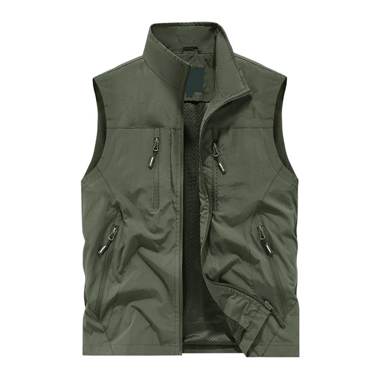 Men s Solid Color Outdoor Multi Pocket Vest Loose Vest Workwear Casual Jacket Vest L
Men s Solid Color Outdoor Multi Pocket Vest Loose Vest Workwear Casual Jacket Vest L