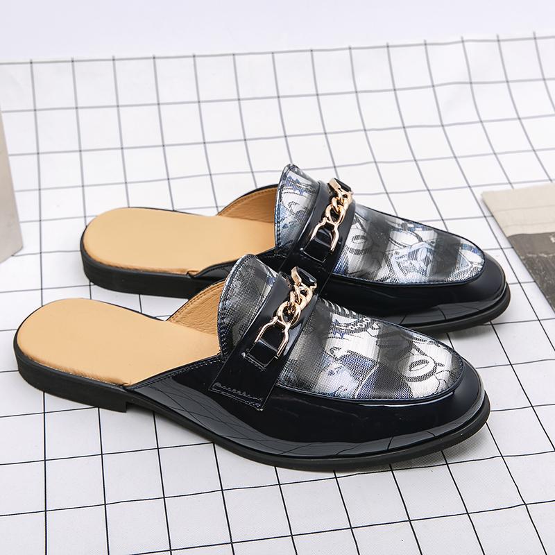 Мужские черные полулетние тапочки с цепочкой, сандалии с закрытым носком, кожаные мокасины, мюли, повседневная обувь для мужчин, мужская обувь, мокасины 10
Мужские черные полулетние тапочки с цепочкой, сандалии с закрытым носком, кожаные мокасины, мюли, повседневная обувь для мужчин, мужская обувь, мокасины 10