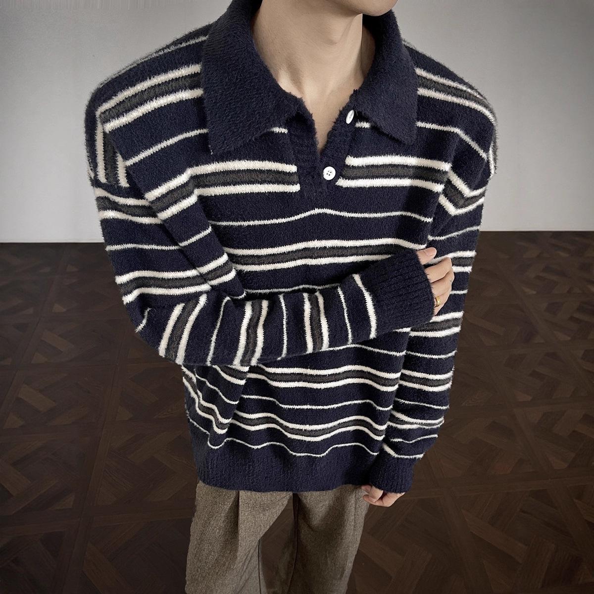 Men s Retro Stripe Sweater: Cool Autumn/Winter Knitwear L темно-синього кольору
Men s Retro Stripe Sweater: Cool Autumn/Winter Knitwear L темно-синього кольору