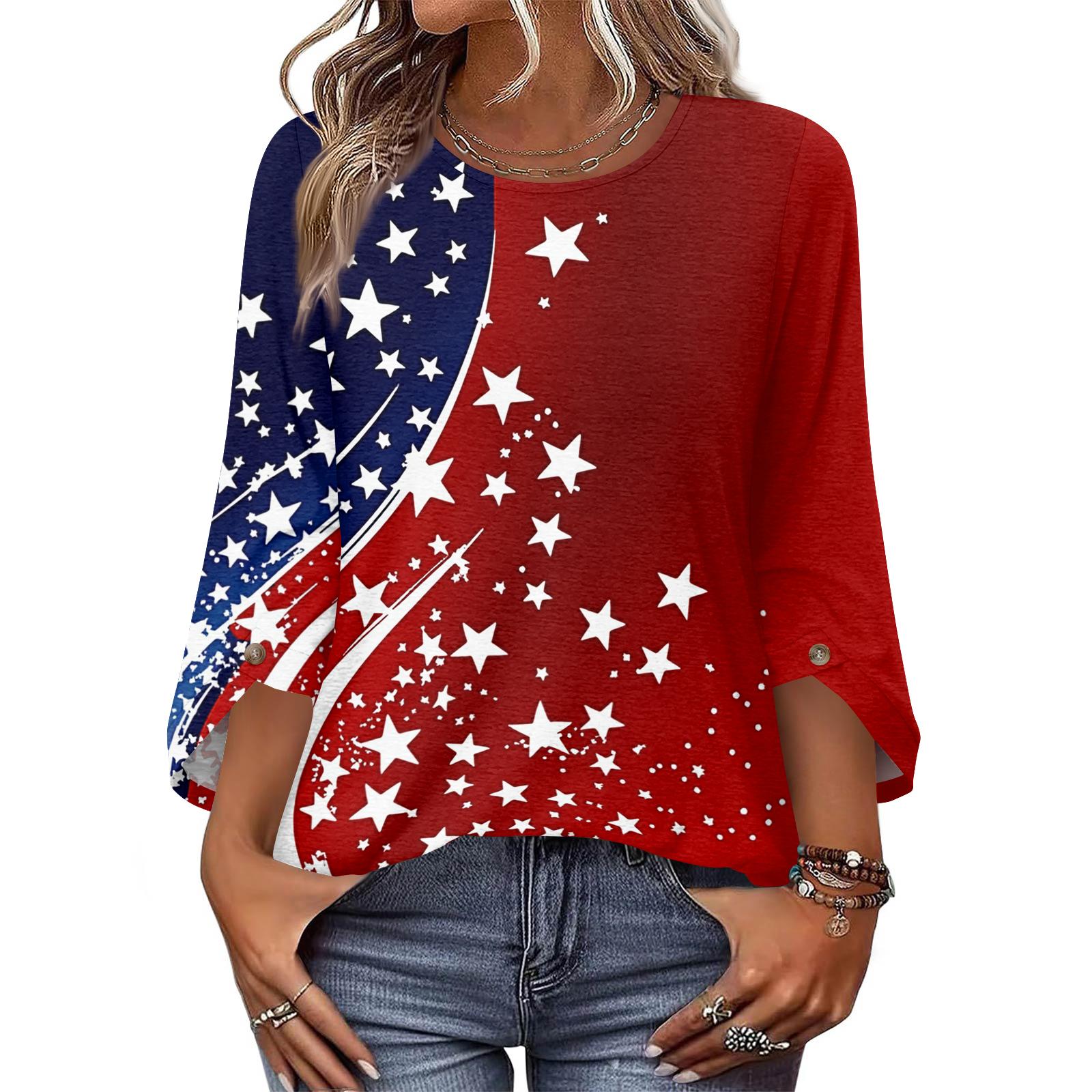 Womens Tops 3/4 Length Sleeve Dressy Casual Blouses For Women Trendy Round Neck T Shirts XL винний
Womens Tops 3/4 Length Sleeve Dressy Casual Blouses For Women Trendy Round Neck T Shirts XL винний