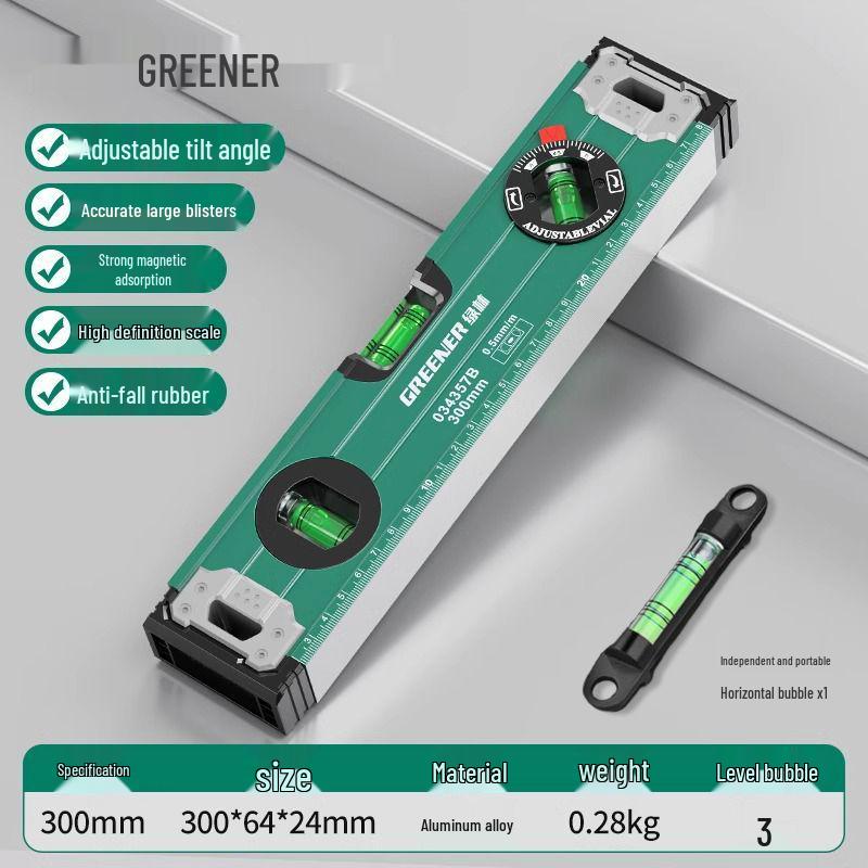 High Precision Magnetic Spirit Level, Drop-Proof Aluminum Measuring Ruler
High Precision Magnetic Spirit Level, Drop-Proof Aluminum Measuring Ruler