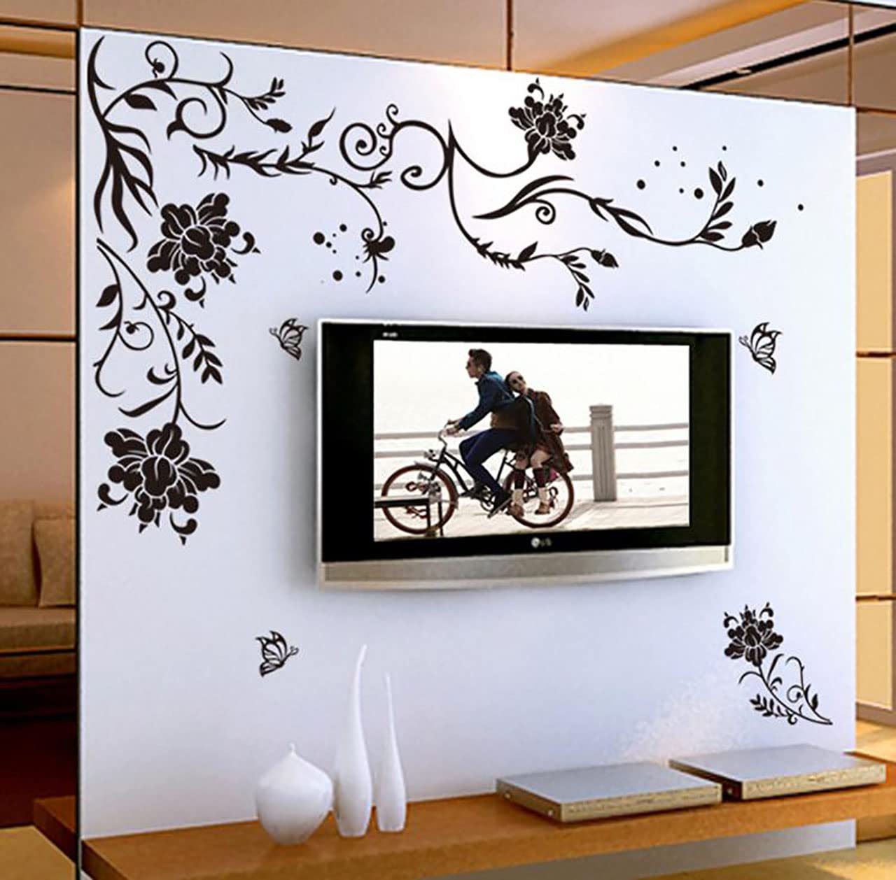 Umely Wall Sticker Wallpaper Sticker Flower Simple Black Glass Butterfly Interior Decoration Peelable 90x60 (Flower) чёрный
Umely Wall Sticker Wallpaper Sticker Flower Simple Black Glass Butterfly Interior Decoration Peelable 90x60 (Flower) чёрный