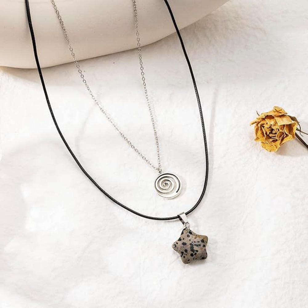 Gothic Punk Natural Star-shaped Stone Vortex Pendant Necklace Set for Women Men Y2k Beach Collarbone Chain Stacked Jewelry Gifts
Gothic Punk Natural Star-shaped Stone Vortex Pendant Necklace Set for Women Men Y2k Beach Collarbone Chain Stacked Jewelry Gifts