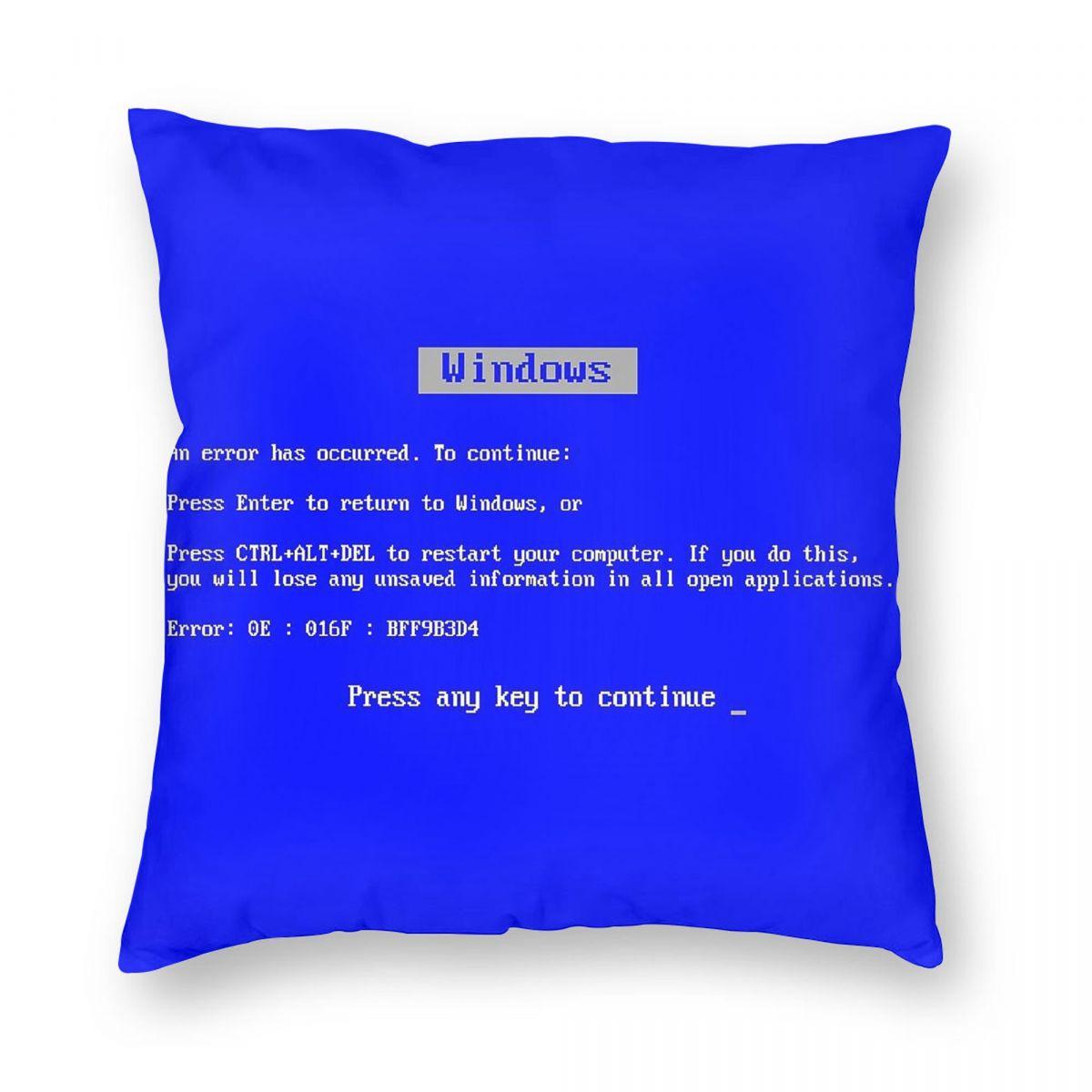 Windows Blue Screen Of Death Square Pillowcase Polyester Linen Velvet Pattern Zip Decorative Pillow Case Bed Cushion Case 12x12Inch
Windows Blue Screen Of Death Square Pillowcase Polyester Linen Velvet Pattern Zip Decorative Pillow Case Bed Cushion Case 12x12Inch