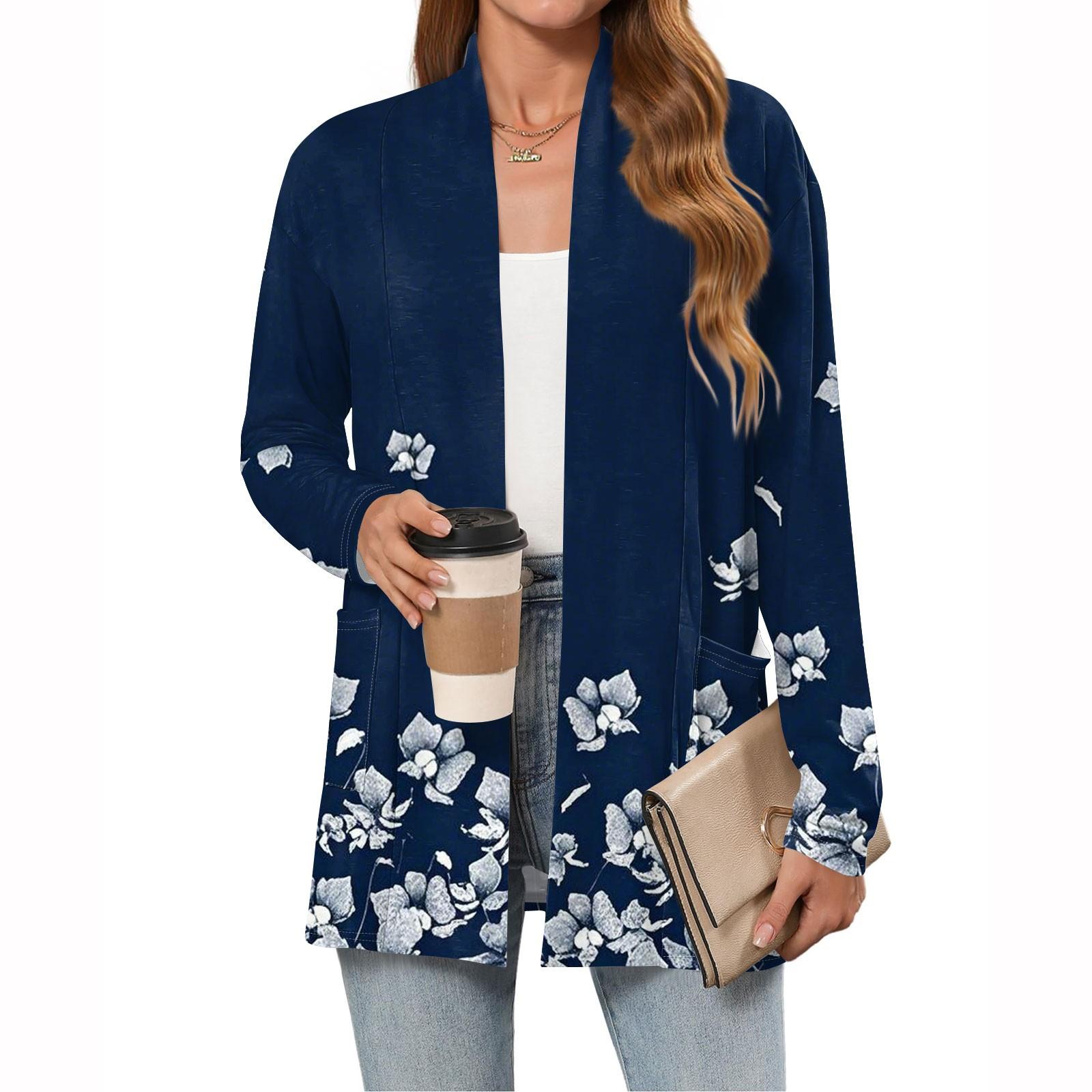 Женский модный повседневный кардиган с длинным рукавом, тонкий свободный кардиган-жакет с карманами XXL тёмно-синий
Женский модный повседневный кардиган с длинным рукавом, тонкий свободный кардиган-жакет с карманами XXL тёмно-синий