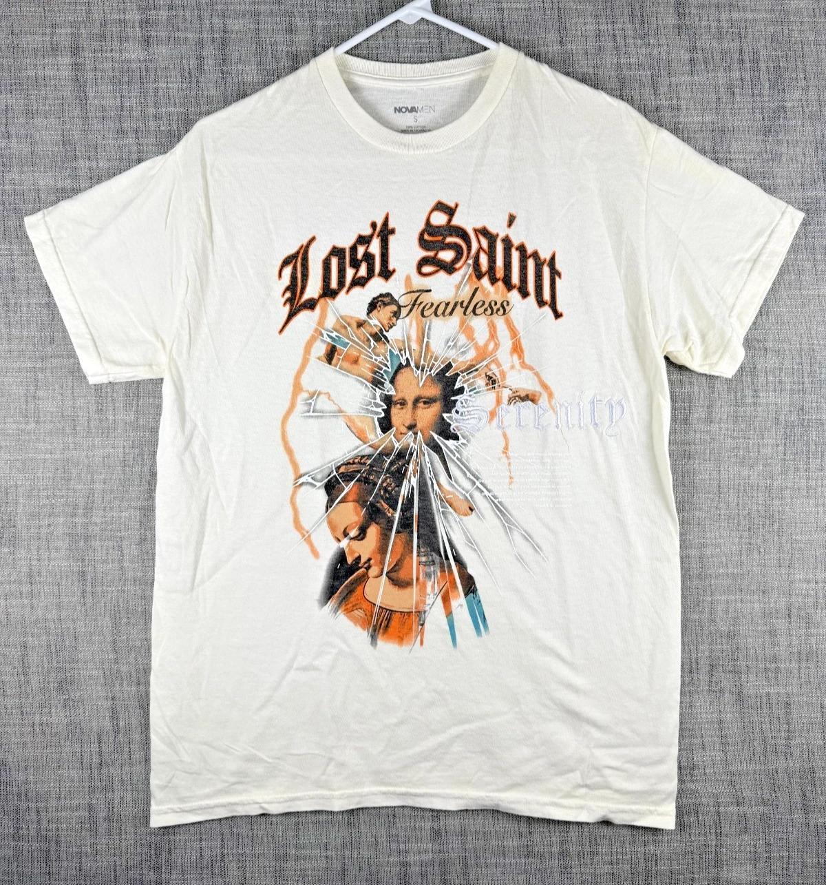Size S - Fashion Nova Lost Saint Serenity Graphic Embroidered 100% Cotton T-shirt Mens Tees Top Ivory 2XL
Size S - Fashion Nova Lost Saint Serenity Graphic Embroidered 100% Cotton T-shirt Mens Tees Top Ivory 2XL
