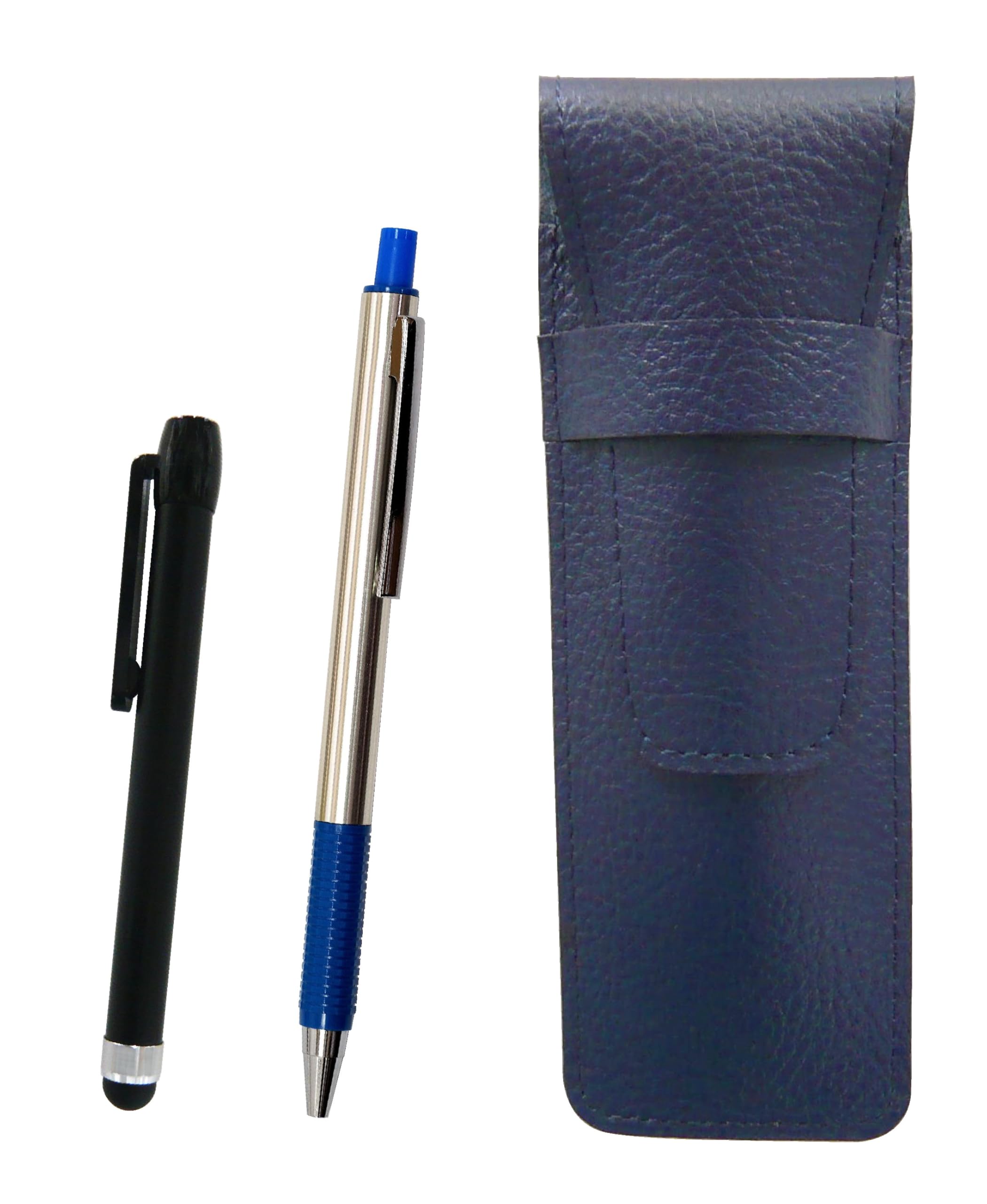 Grained leather pencil case blue Metal touch rod black and FB325 aluminum straight knock ballpoint pen set Blue SASL-ALB-FB325-L
Grained leather pencil case blue Metal touch rod black and FB325 aluminum straight knock ballpoint pen set Blue SASL-ALB-FB325-L