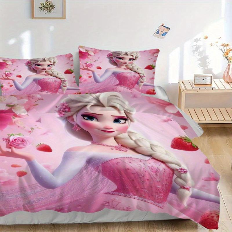 3pcs Elsa Frozen Princess Pink Floral Quilt Cover Set (1 Quilt Cover + 2 Pillowcases Without Pillow Core), High-Definition Printing for Home and 135x200cm
3pcs Elsa Frozen Princess Pink Floral Quilt Cover Set (1 Quilt Cover + 2 Pillowcases Without Pillow Core), High-Definition Printing for Home and 135x200cm