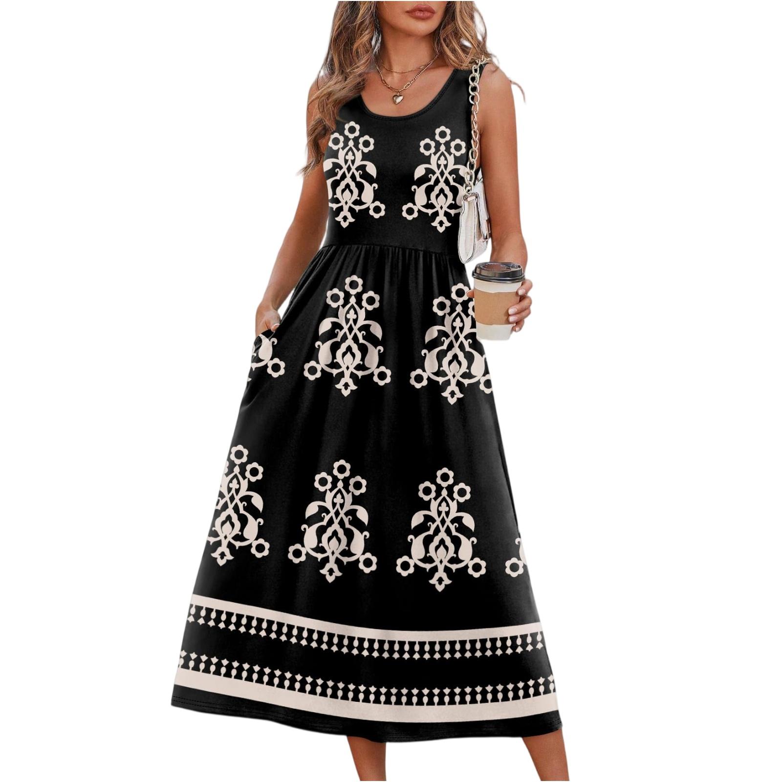 Summer Dresses For Women Flowy Casual Midi Dress Beach Vacation Sundresses With Pockets L Темно-синій
Summer Dresses For Women Flowy Casual Midi Dress Beach Vacation Sundresses With Pockets L Темно-синій