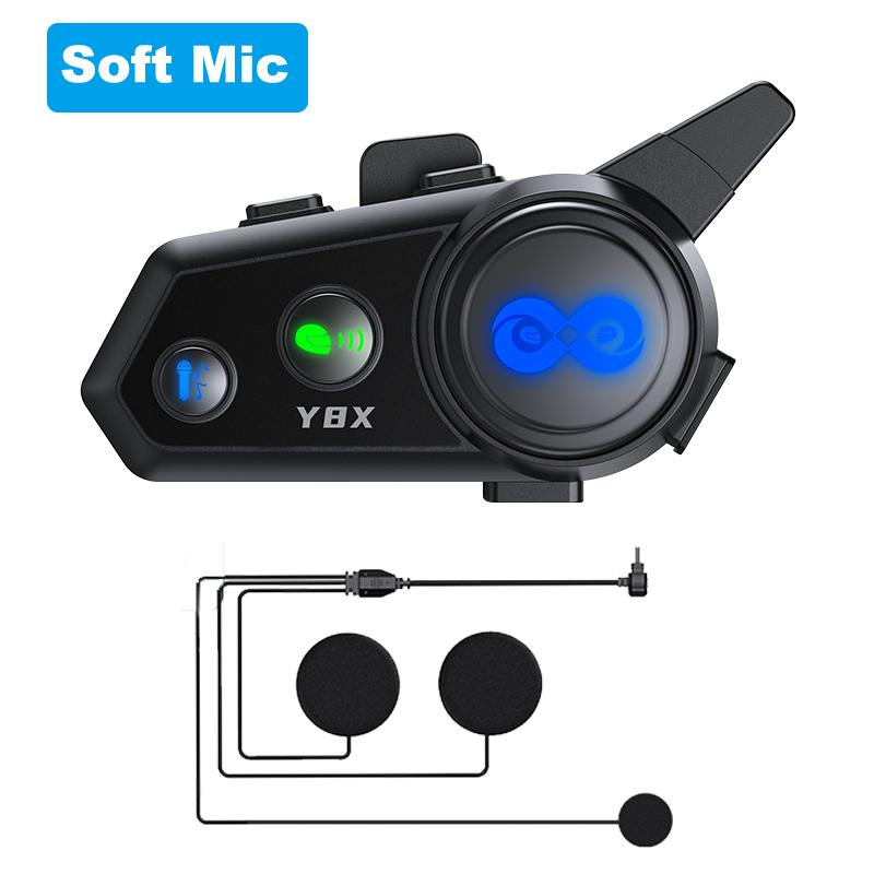 Y8X Motorcycle Helmet Bluetooth Intercom Headset Distance 500M Mixing Music Sharing Voice Assistant IP56 Dust And Waterproof
Y8X Motorcycle Helmet Bluetooth Intercom Headset Distance 500M Mixing Music Sharing Voice Assistant IP56 Dust And Waterproof