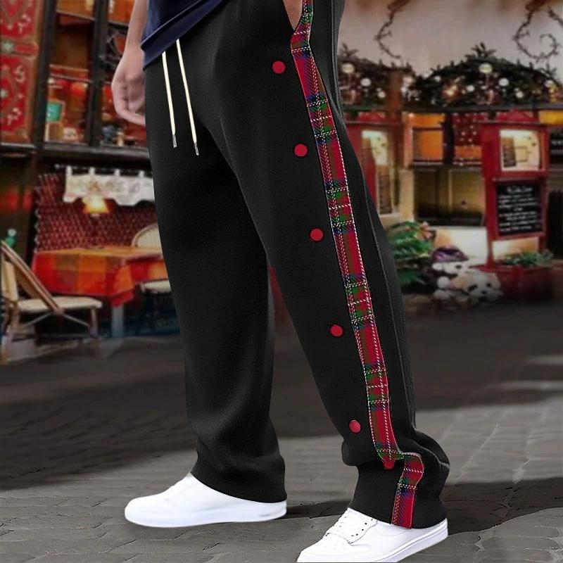 American New Men s Sports Pants Spring and Autumn Breasted Plaid Stitching Design Casual Pants Loose Straight Men s Sweatpants S
American New Men s Sports Pants Spring and Autumn Breasted Plaid Stitching Design Casual Pants Loose Straight Men s Sweatpants S