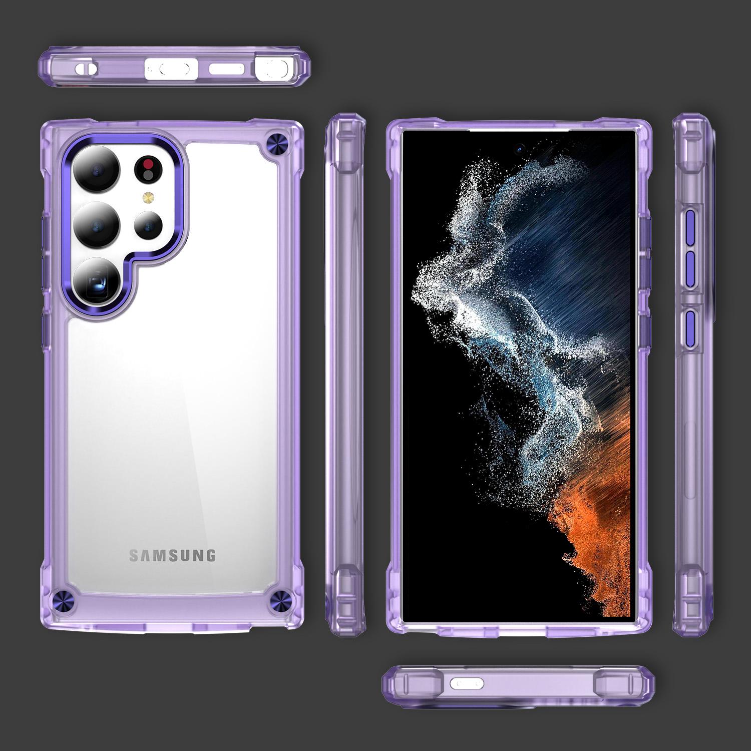 For Samsung Galaxy S24 Ultra Case PC+TPU Skin-touch Clear Phone Cover Transparent+Purple
For Samsung Galaxy S24 Ultra Case PC+TPU Skin-touch Clear Phone Cover Transparent+Purple