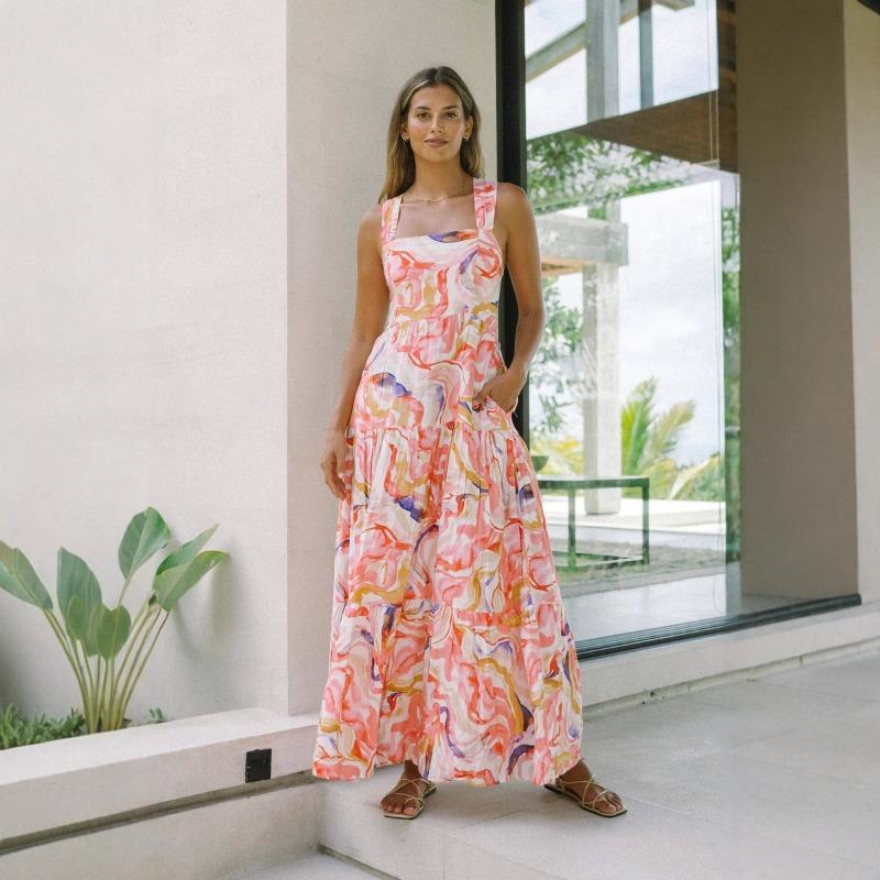 Летнее женское пляжное платье без рукавов с принтом Spice, длинное платье-халтер S розовый
Летнее женское пляжное платье без рукавов с принтом Spice, длинное платье-халтер S розовый