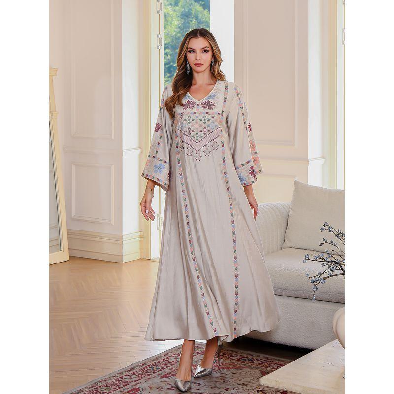 Spring and Autumn Indonesia Middle East Embroidered Robe Dubai Women clothes Travel Stick-on Crystals Plus size Formal Dress A Word Dress Dresses Apricot Ash 2XL
Spring and Autumn Indonesia Middle East Embroidered Robe Dubai Women clothes Travel Stick-on Crystals Plus size Formal Dress A Word Dress Dresses Apricot Ash 2XL