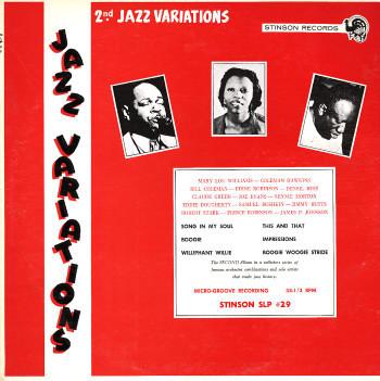 LP Record VARIOUS - Jazz Variations: Volume II SLP29 Stinson Records 1962 US Jazz Used
LP Record VARIOUS - Jazz Variations: Volume II SLP29 Stinson Records 1962 US Jazz Used