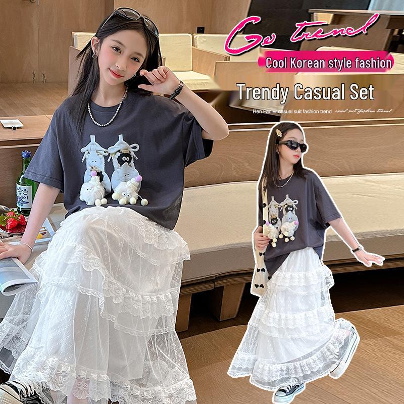 Big Kids Pure Cotton Girls Short-Sleeve Preppy T-shirt - 2025 Summer Collection 150 cm
Big Kids Pure Cotton Girls Short-Sleeve Preppy T-shirt - 2025 Summer Collection 150 cm