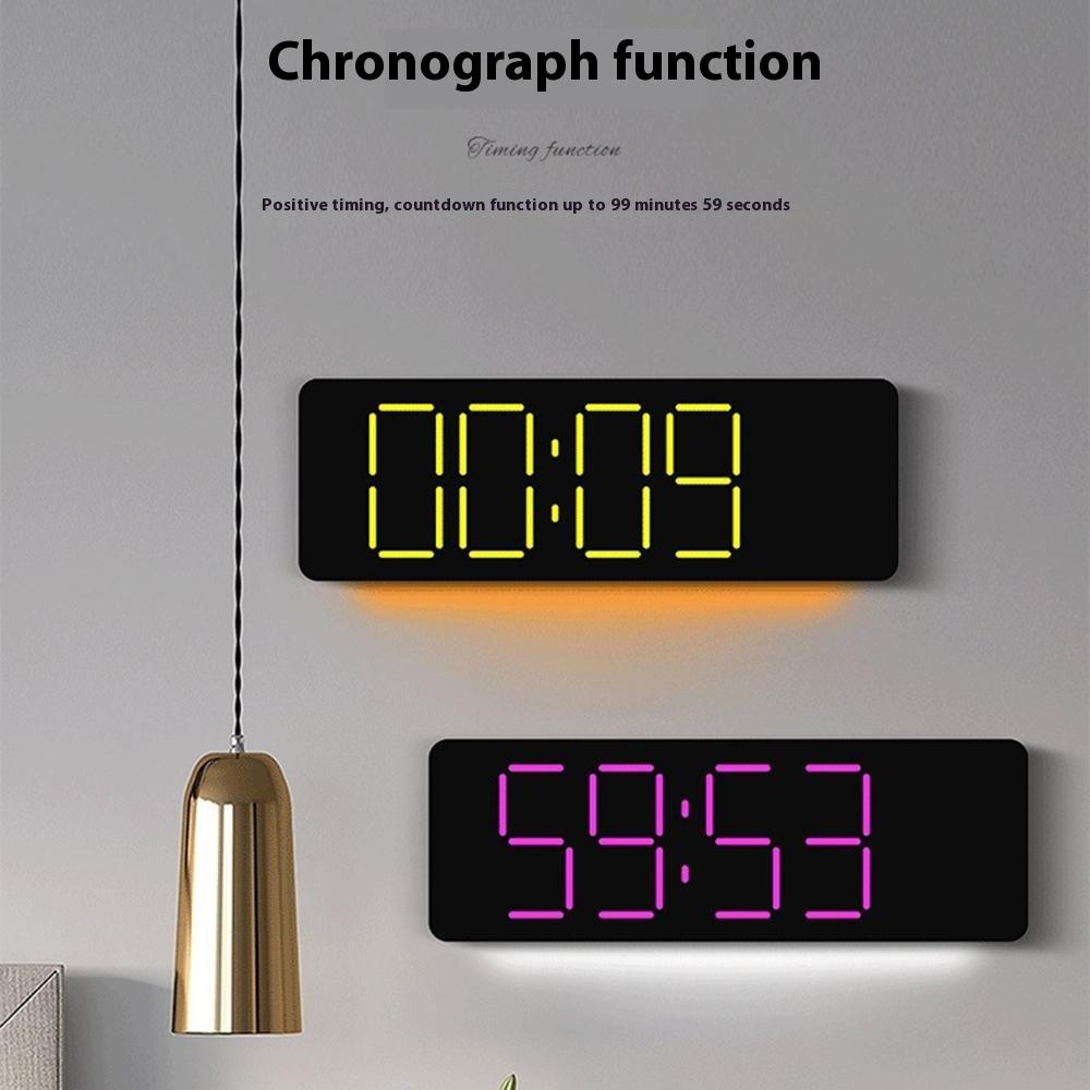 6678R Minimalist RGB Night Light Wall Clock Multi-Function Time Temperature Date Digital Display Clock A
6678R Minimalist RGB Night Light Wall Clock Multi-Function Time Temperature Date Digital Display Clock A