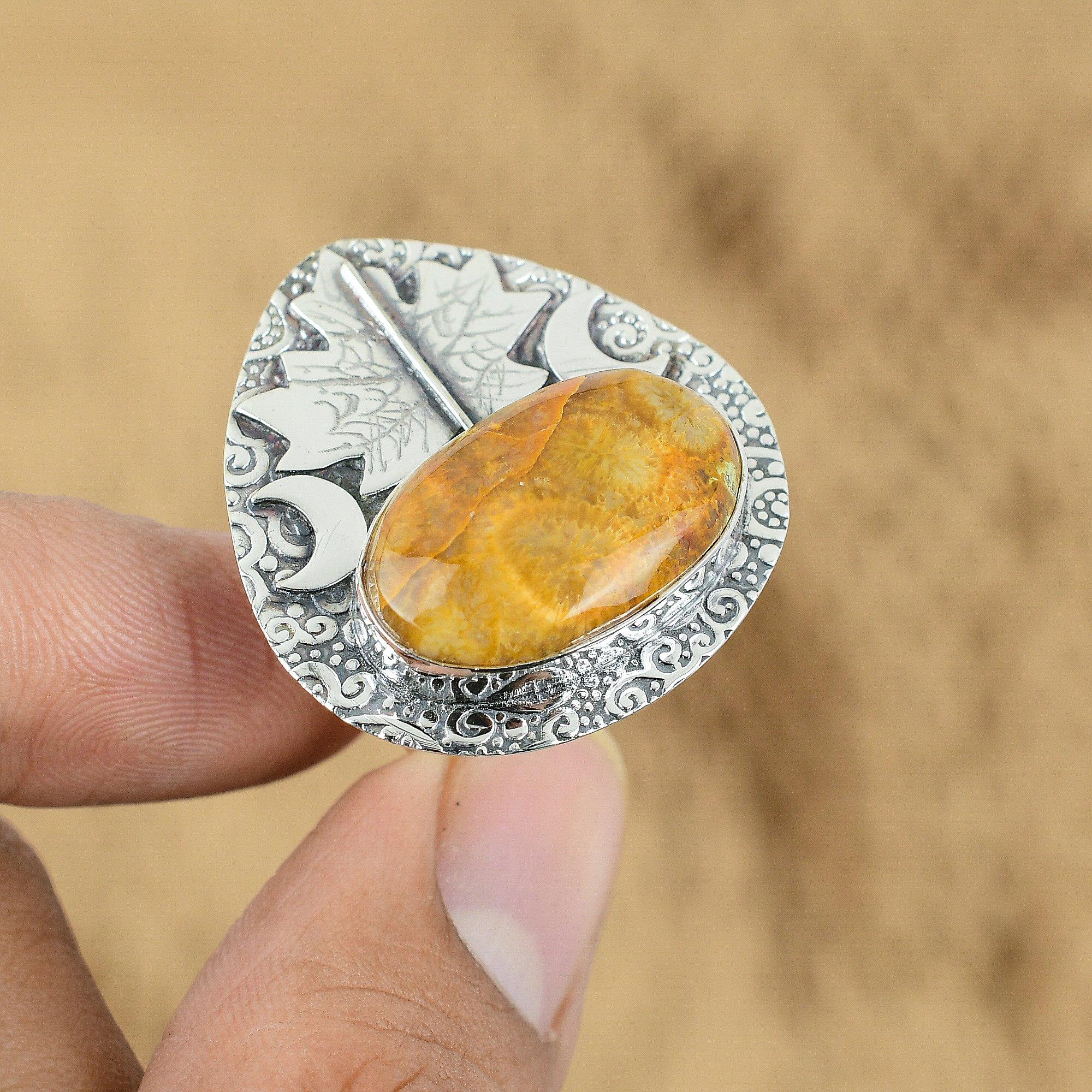 Кольцо с овальным ископаемым коралловым камнем Cresent Moon Promise, ювелирное изделие из стерлингового серебра 925 пробы Yes
Кольцо с овальным ископаемым коралловым камнем Cresent Moon Promise, ювелирное изделие из стерлингового серебра 925 пробы Yes