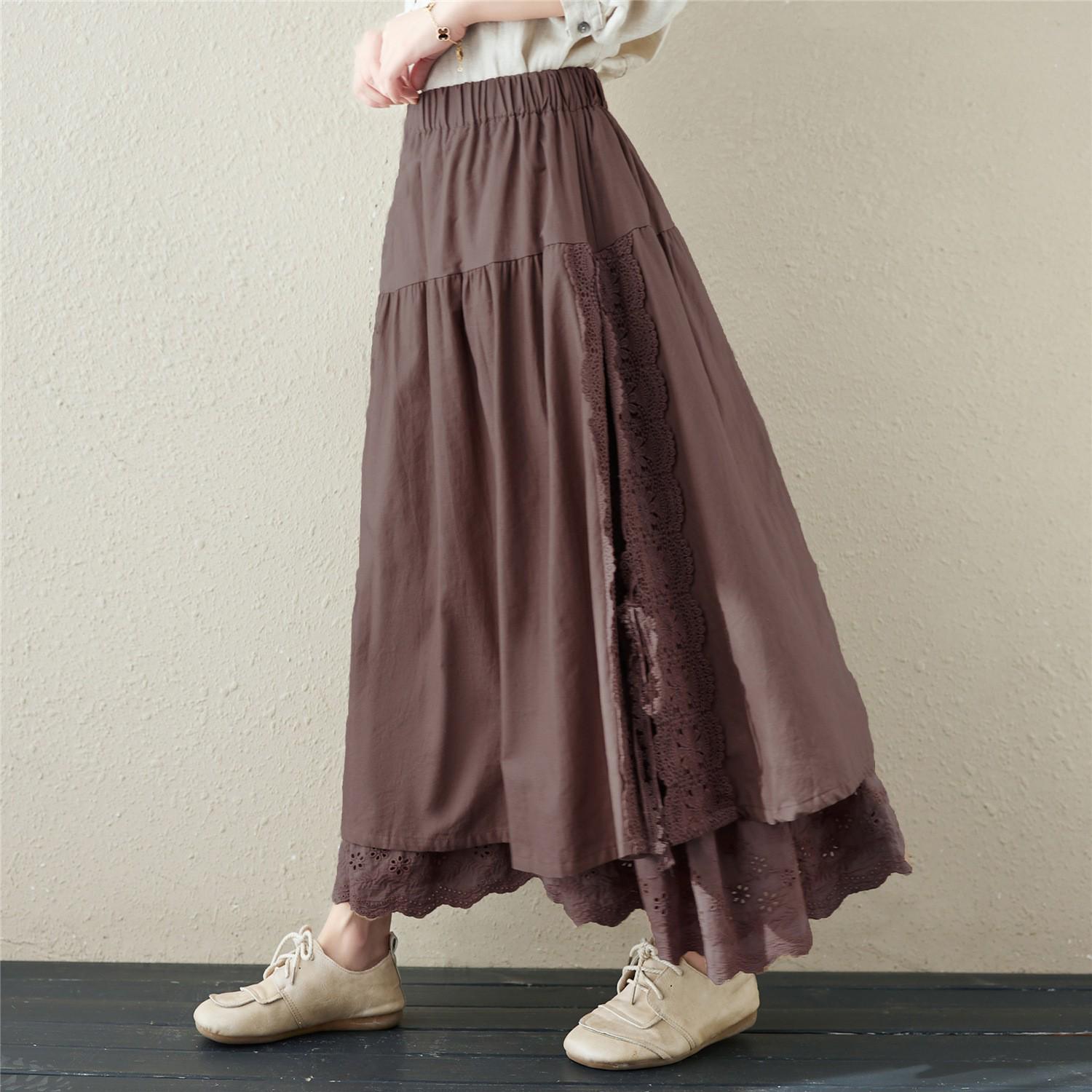 Women s Japanese-Style Embroidered Linen Midi Skirt, Tie-Waist, Elastic Waistband, 2025 Spring/Summer Collection M
Women s Japanese-Style Embroidered Linen Midi Skirt, Tie-Waist, Elastic Waistband, 2025 Spring/Summer Collection M