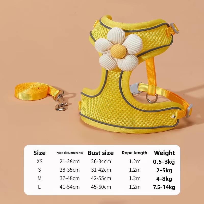 Traction Vest Pet Rope With Daisy Embroidery Breathable Design For Dogs And Cats Yellow Breathable,XS
Traction Vest Pet Rope With Daisy Embroidery Breathable Design For Dogs And Cats Yellow Breathable,XS