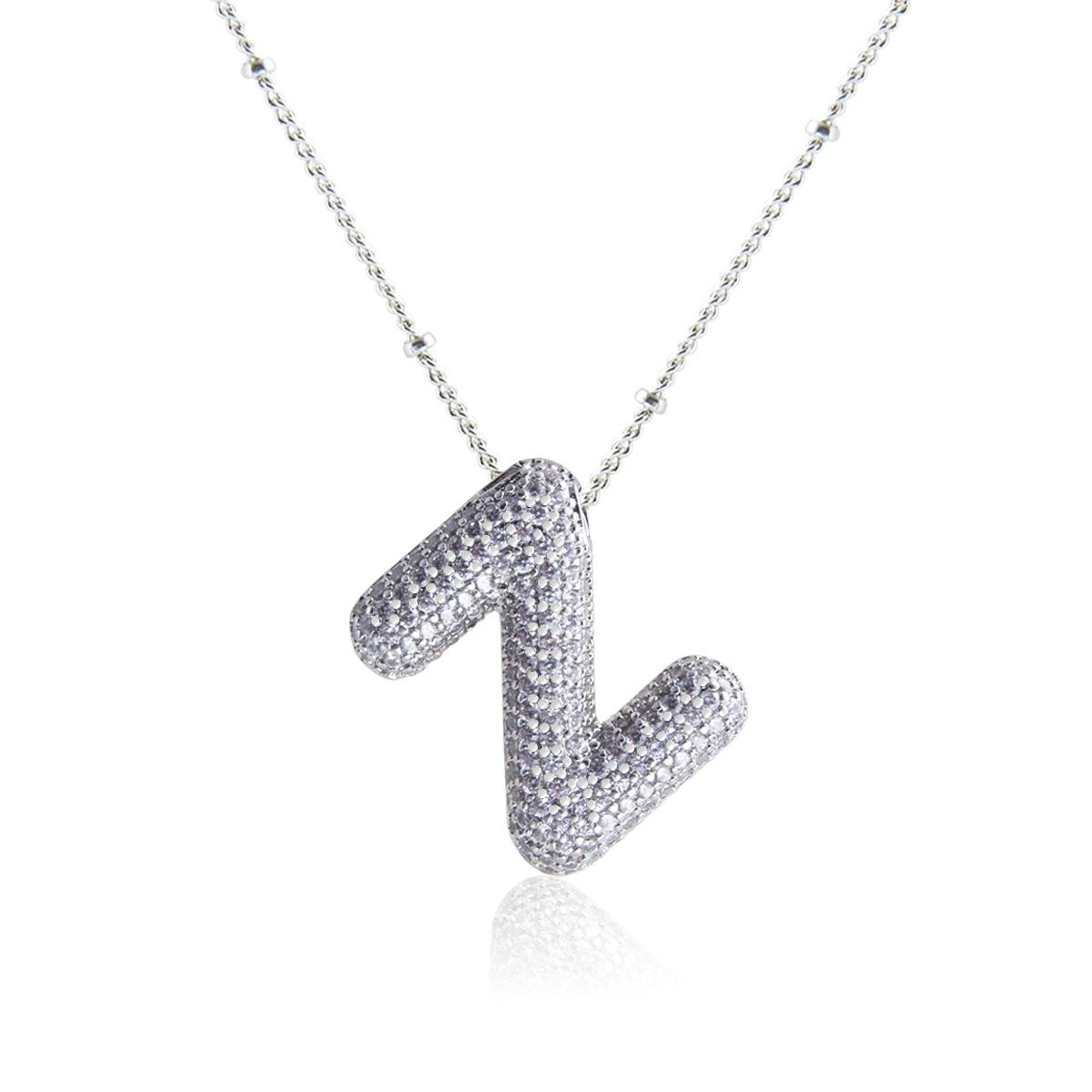 Silver 26-letter Necklace with Zircon Gemstones - Personalized Chubby Balloon Collar Chain - Versatile Accessory Z
Silver 26-letter Necklace with Zircon Gemstones - Personalized Chubby Balloon Collar Chain - Versatile Accessory Z