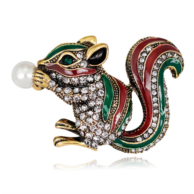 Women Men Creative Squirrel Pearl Brooch Corsage Animal Coat Clothing Lapel Pins Brooches for Wedding Party Jewelry Gift
Women Men Creative Squirrel Pearl Brooch Corsage Animal Coat Clothing Lapel Pins Brooches for Wedding Party Jewelry Gift