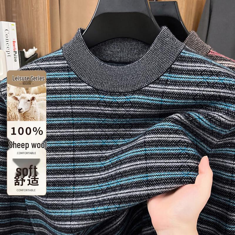 Men s 100% Merino Wool Striped Jacquard Round Neck Sweater 3XL /56
Men s 100% Merino Wool Striped Jacquard Round Neck Sweater 3XL /56