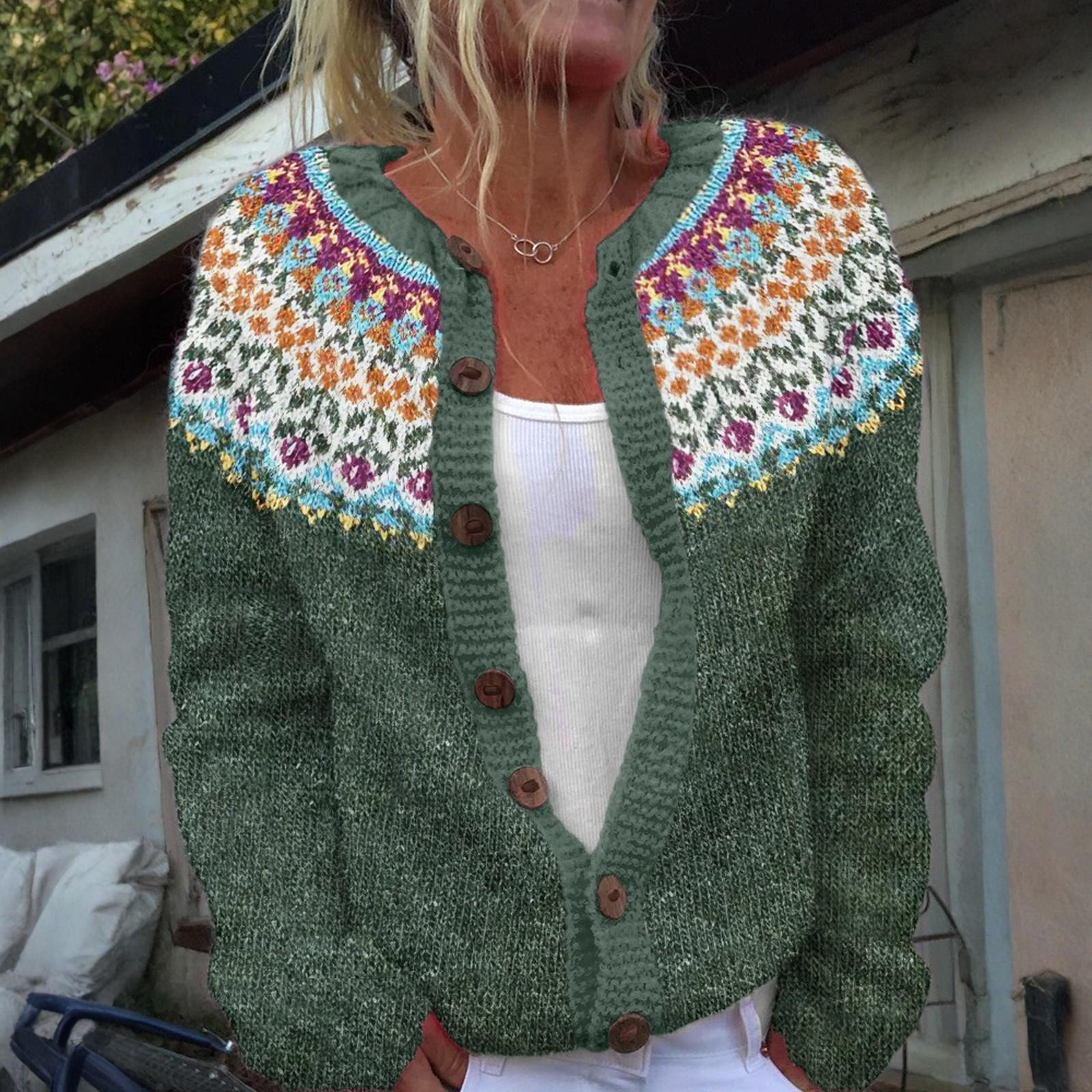 Кардиганы в стиле Fair Isle для женщин, с круглым вырезом, свободного кроя, на пуговицах, объемный свитер, с открытой передней частью, повседневная вязаная куртка на осень M
Кардиганы в стиле Fair Isle для женщин, с круглым вырезом, свободного кроя, на пуговицах, объемный свитер, с открытой передней частью, повседневная вязаная куртка на осень M