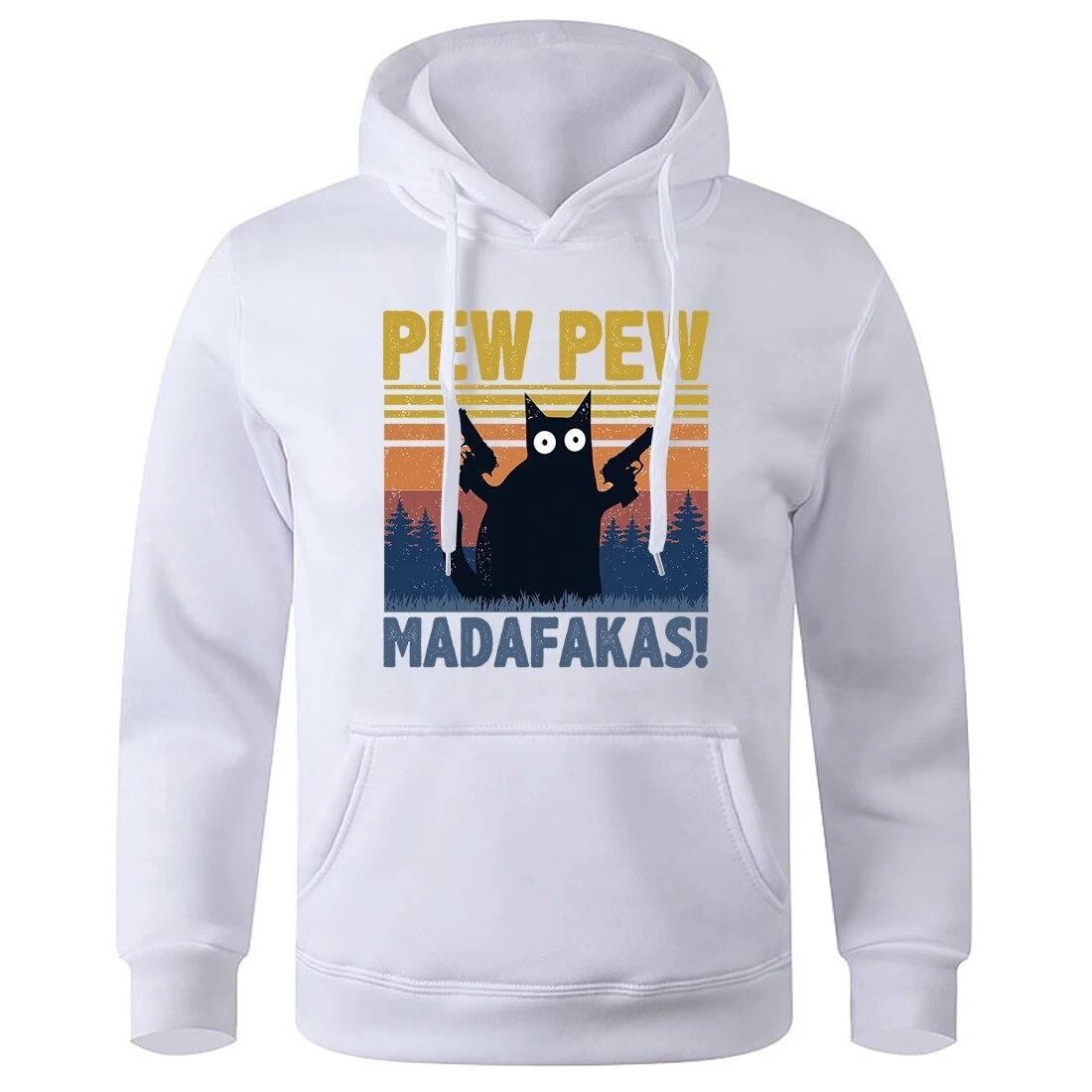 Pew Pew Madafaks Толстовки унисекс с черными кошками, новинка, модная толстовка, универсальная повседневная рубашка с капюшоном, свободный спортивный костюм большого размера с круглым вырезом L
Pew Pew Madafaks Толстовки унисекс с черными кошками, новинка, модная толстовка, универсальная повседневная рубашка с капюшоном, свободный спортивный костюм большого размера с круглым вырезом L