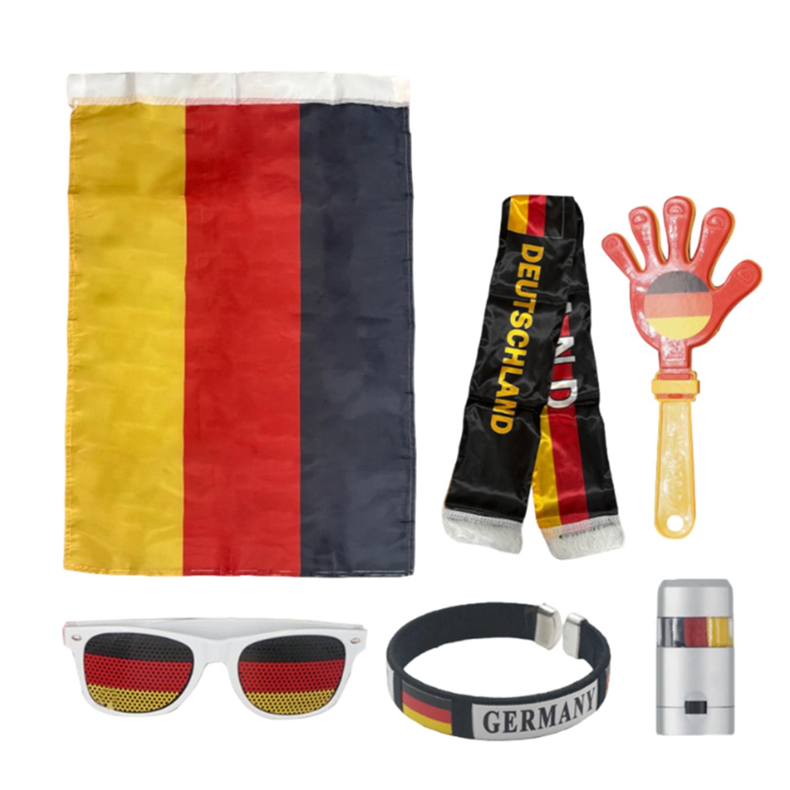 Flag Theme Party Accessory Set with Glasses Scarf Hand Clapper Bracelet Flag and Noise Maker for Celebrations One Size
Flag Theme Party Accessory Set with Glasses Scarf Hand Clapper Bracelet Flag and Noise Maker for Celebrations One Size
