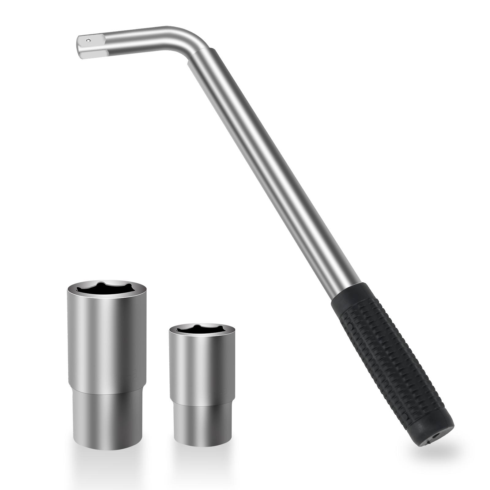 Telescoping Lug Wrench Spanner Lug Wheel Wrench Extendable Wheel Brace Wrench with 17/19/21/23mm Sockets Wrench Car Repair Tool
Telescoping Lug Wrench Spanner Lug Wheel Wrench Extendable Wheel Brace Wrench with 17/19/21/23mm Sockets Wrench Car Repair Tool