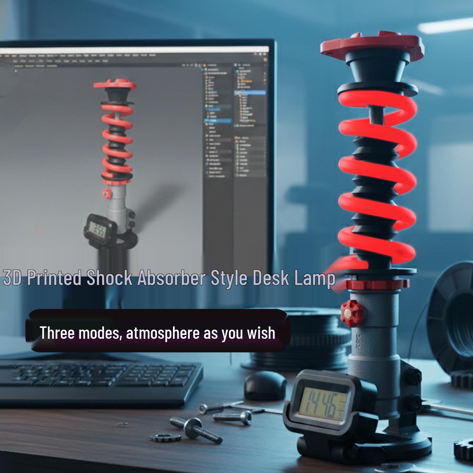 KW Shock Absorber Desk Lamp: 3D Printed Industrial Style Night Light for Car Mod Enthusiasts
KW Shock Absorber Desk Lamp: 3D Printed Industrial Style Night Light for Car Mod Enthusiasts
