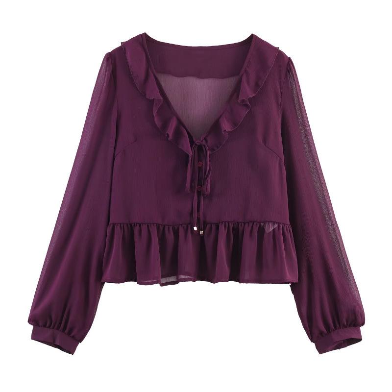 2026 Spring European & American Style Sweet Purple Ruffle Chiffon Top S фиолетовый
2026 Spring European & American Style Sweet Purple Ruffle Chiffon Top S фиолетовый