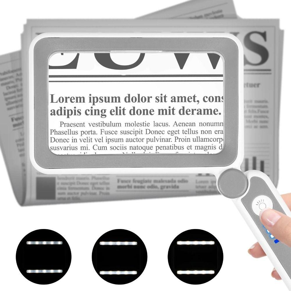 4X Magnification Magnifying Glass with Light Handheld Vision Aid Gift Book Lovers сірий
4X Magnification Magnifying Glass with Light Handheld Vision Aid Gift Book Lovers сірий