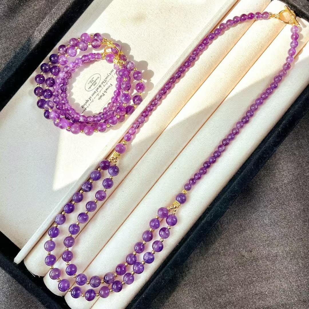 Vintage Autumn And Winter High Quality Natural Amethyst Multi-Layer Collarbone Chain Necklace Sweater Chain
Vintage Autumn And Winter High Quality Natural Amethyst Multi-Layer Collarbone Chain Necklace Sweater Chain