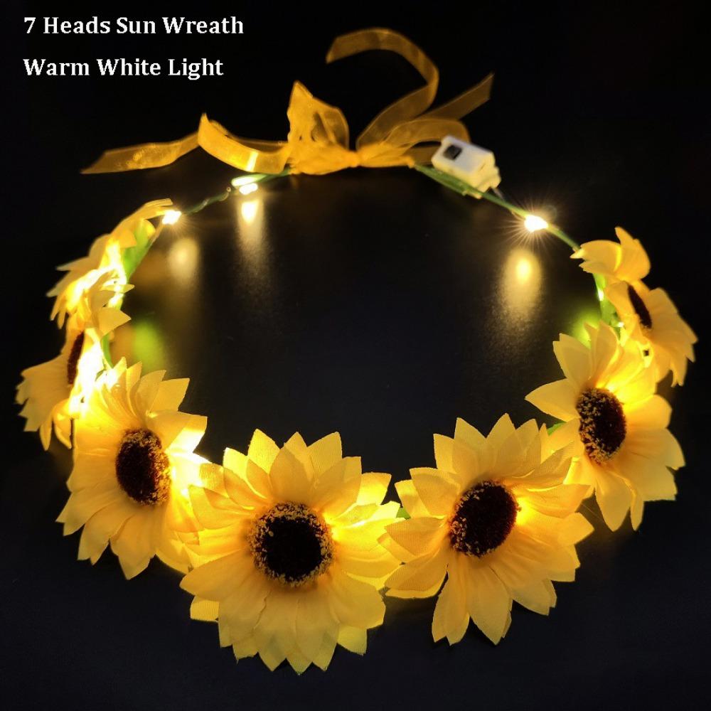 High Quality 6/7/10 Heads Sun Flower Ring Wire&Cloth 23X23×1cm Wedding Party Crown Hair Ornament Women Girl Birthday Favor
High Quality 6/7/10 Heads Sun Flower Ring Wire&Cloth 23X23×1cm Wedding Party Crown Hair Ornament Women Girl Birthday Favor