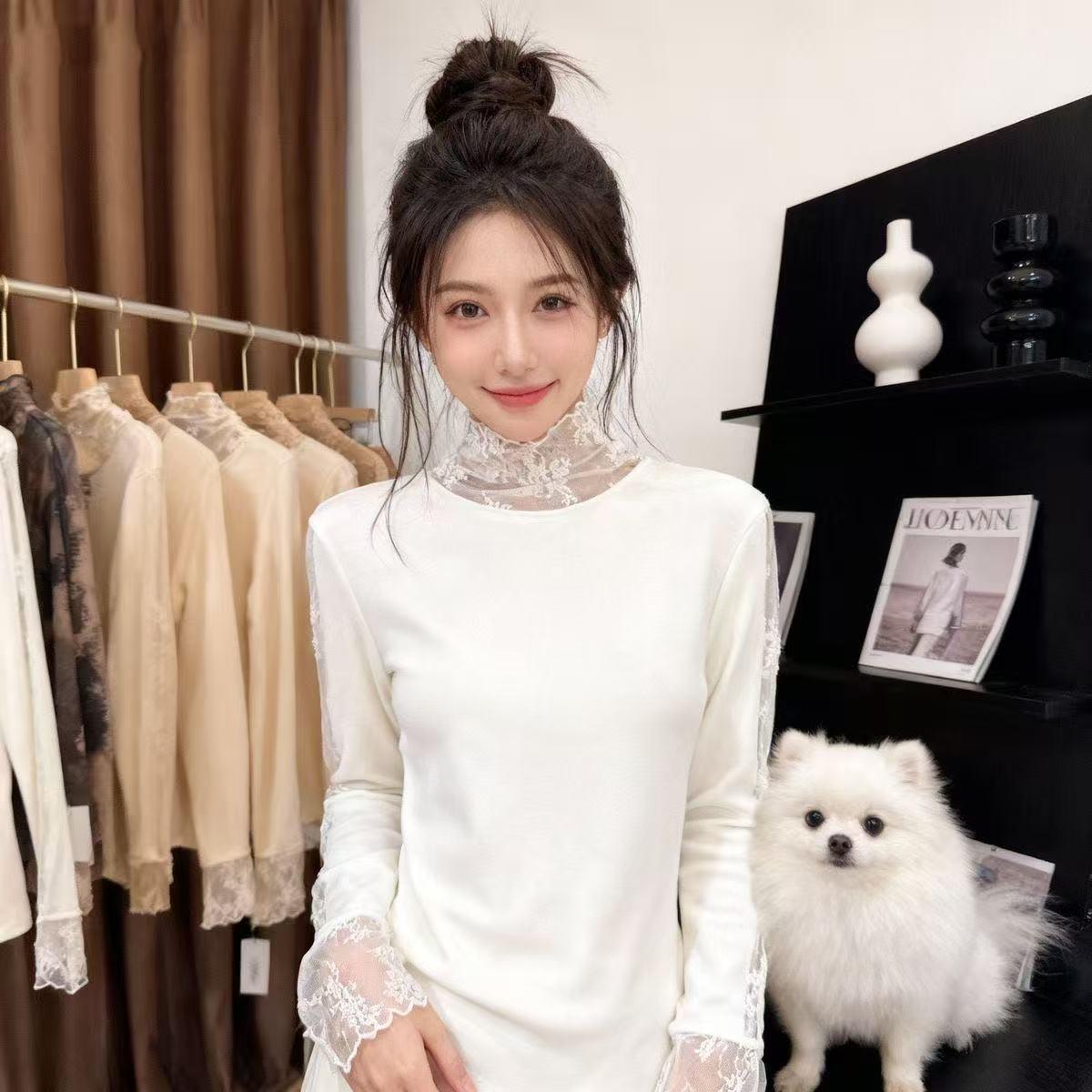 Women s Slimming High Neck Lace Layering Top - Stylish, Warm, and Versatile for Autumn/Winter 4XL (recommended 135-145 jin) белый
Women s Slimming High Neck Lace Layering Top - Stylish, Warm, and Versatile for Autumn/Winter 4XL (recommended 135-145 jin) белый
