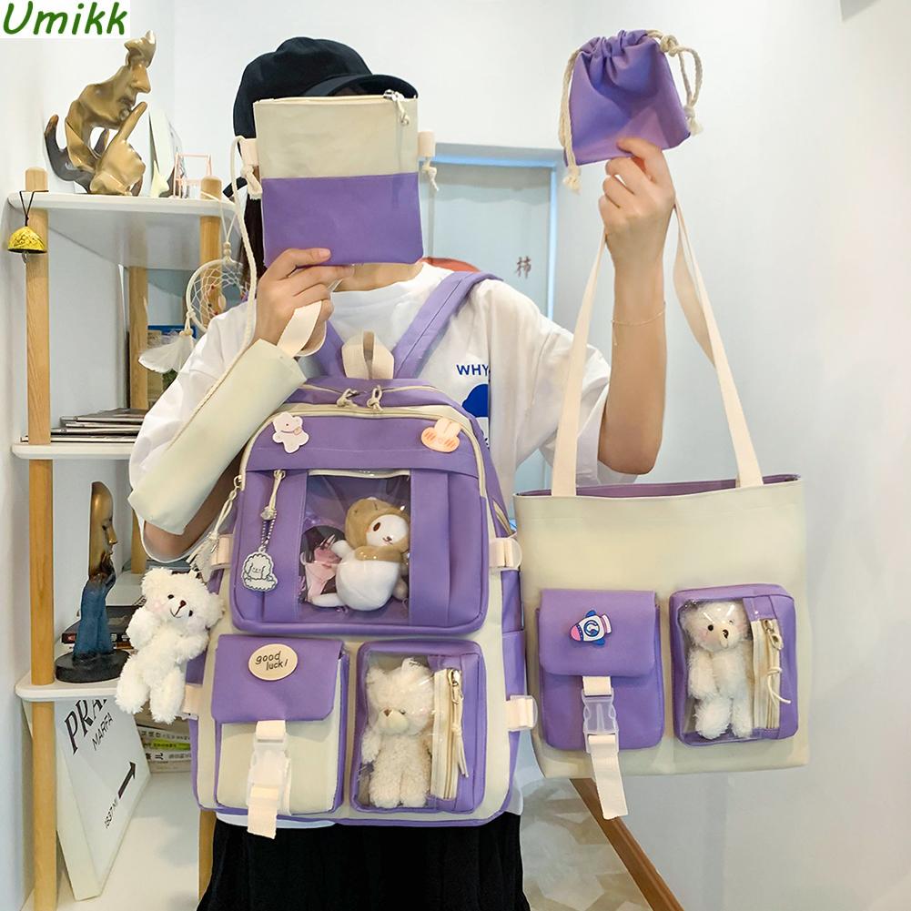 5pcs/set Жіночий рюкзак Kawaii 2024 Корейський милий студентський шкільний рюкзак великої місткості Новий корейський шкільний рюкзак для дівчаток для подорожей
5pcs/set Жіночий рюкзак Kawaii 2024 Корейський милий студентський шкільний рюкзак великої місткості Новий корейський шкільний рюкзак для дівчаток для подорожей