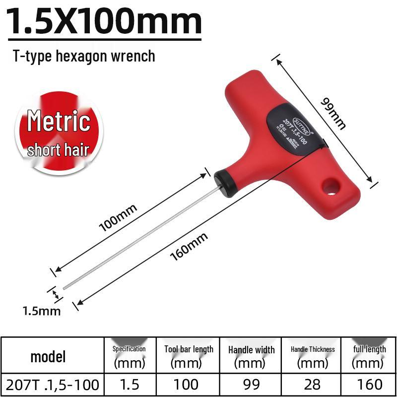Metric Hex Key SUTTNE Extended Handle Industrial Grade S2 Flat Head T-Type Screwdriver
Metric Hex Key SUTTNE Extended Handle Industrial Grade S2 Flat Head T-Type Screwdriver