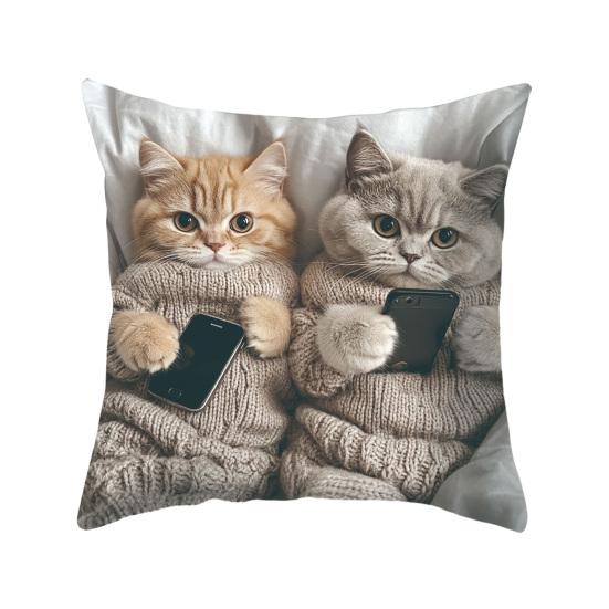 Милый чехол на декоративную подушку с кошкой, с принтом мультяшного животного, наволочка для диванной подушки для дивана, спальни 45x45cm коричневый
Милый чехол на декоративную подушку с кошкой, с принтом мультяшного животного, наволочка для диванной подушки для дивана, спальни 45x45cm коричневый