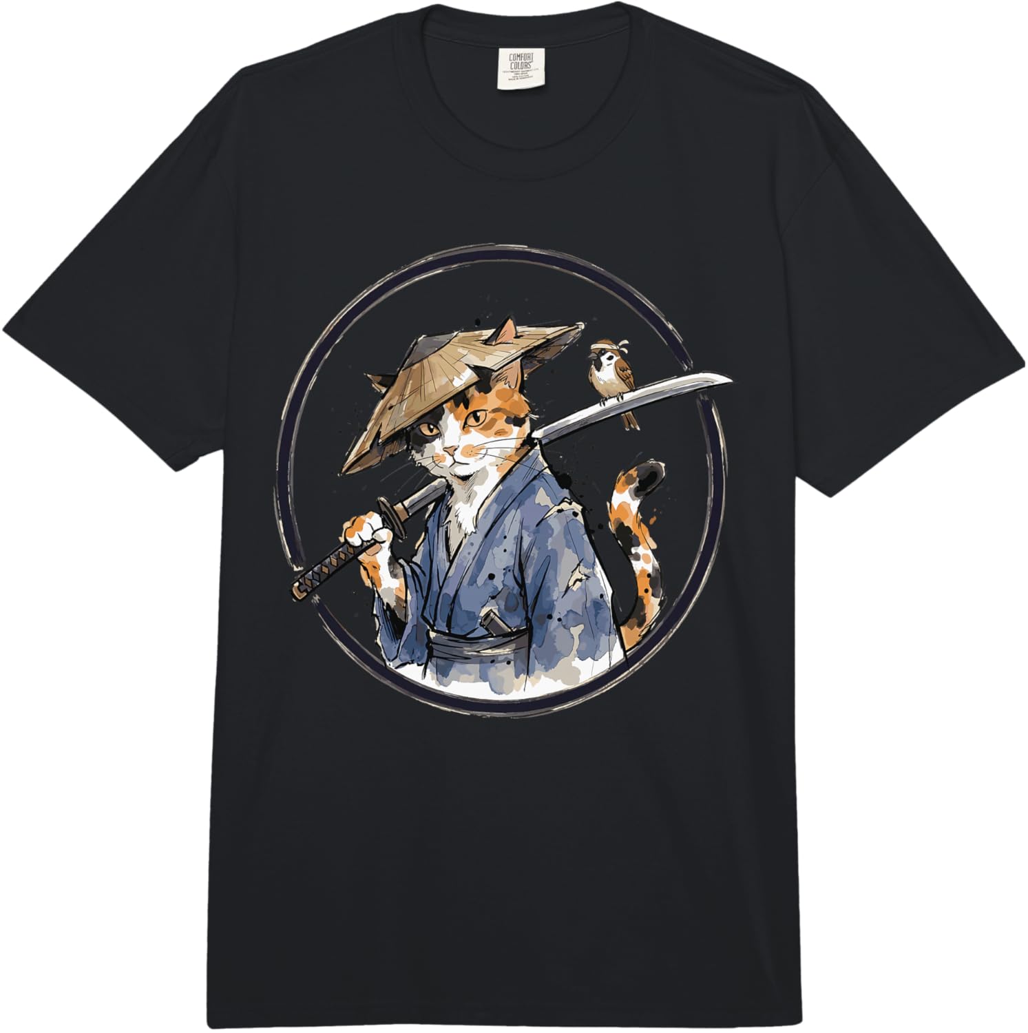 Calico Samurai Cat with Katana and Sparrow Comfort Colors Adult Heavyweight T-Shirt 5XL різнокольоровий
Calico Samurai Cat with Katana and Sparrow Comfort Colors Adult Heavyweight T-Shirt 5XL різнокольоровий