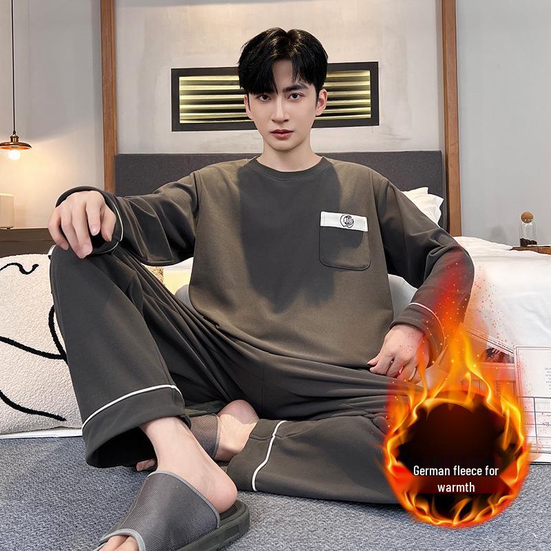 Оксамитовий чоловічий потовщений піжамний комплект - Теплий, з довгим рукавом, вільного крою для осені/зими 2XL (75-85 kg)
Оксамитовий чоловічий потовщений піжамний комплект - Теплий, з довгим рукавом, вільного крою для осені/зими 2XL (75-85 kg)