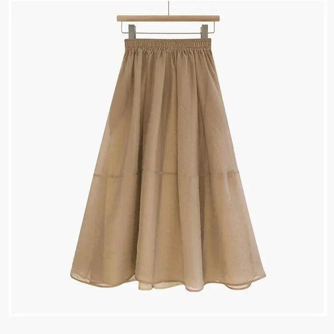 Весенне-летняя юбка миди А-силуэта из сетки и органзы для женщин - Студенческое платье феи с высокой талией и прилегающим силуэтом, в элегантном стиле 2XL
Весенне-летняя юбка миди А-силуэта из сетки и органзы для женщин - Студенческое платье феи с высокой талией и прилегающим силуэтом, в элегантном стиле 2XL