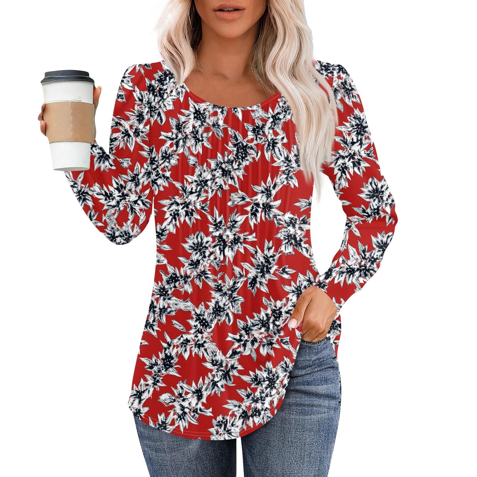 Женская модная повседневная плиссированная футболка с круглым вырезом, винтажным цветочным принтом и длинным рукавом L
Женская модная повседневная плиссированная футболка с круглым вырезом, винтажным цветочным принтом и длинным рукавом L