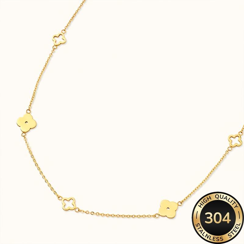 High-quality elegant minimalist style golden flower collarbone chain stainless steel necklace, versatile for daily wear.
High-quality elegant minimalist style golden flower collarbone chain stainless steel necklace, versatile for daily wear.