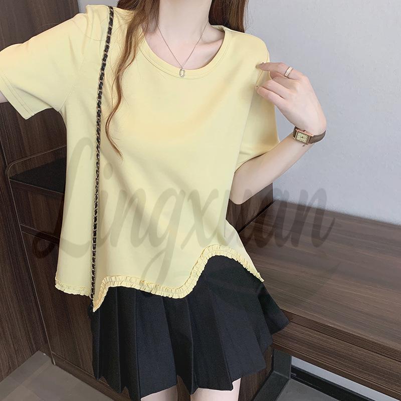 2026 Summer Plus Size Women s Irregular Ruffled Lace Short Sleeve T-shirt XL жовтий
2026 Summer Plus Size Women s Irregular Ruffled Lace Short Sleeve T-shirt XL жовтий