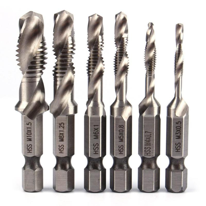6pcs M3-M10 Screw Tap Drill Bits Hss Taps Countersink Deburr Set Metric Combination Bit High Speed Steel Quick Change Hex серый
6pcs M3-M10 Screw Tap Drill Bits Hss Taps Countersink Deburr Set Metric Combination Bit High Speed Steel Quick Change Hex серый